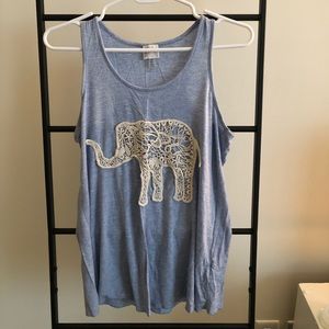 Crochet elephant tank top blue